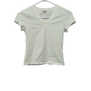 Aritzia White V-Neck T-shirt